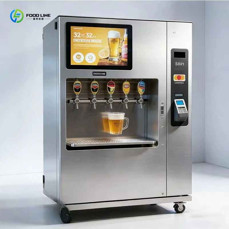 Stainless Steel Unattended Draft Beer Vending Equipment Open SDK Interface Auto Change Function Cloud Remote Management