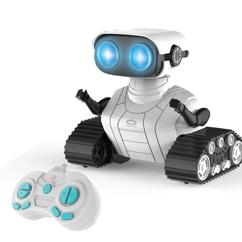 Giocattoli giocattolo elettrici robot di controllo robot, giocattolo robot ricaricabili con musica e occhi LED, regalo di compleanno per bambini