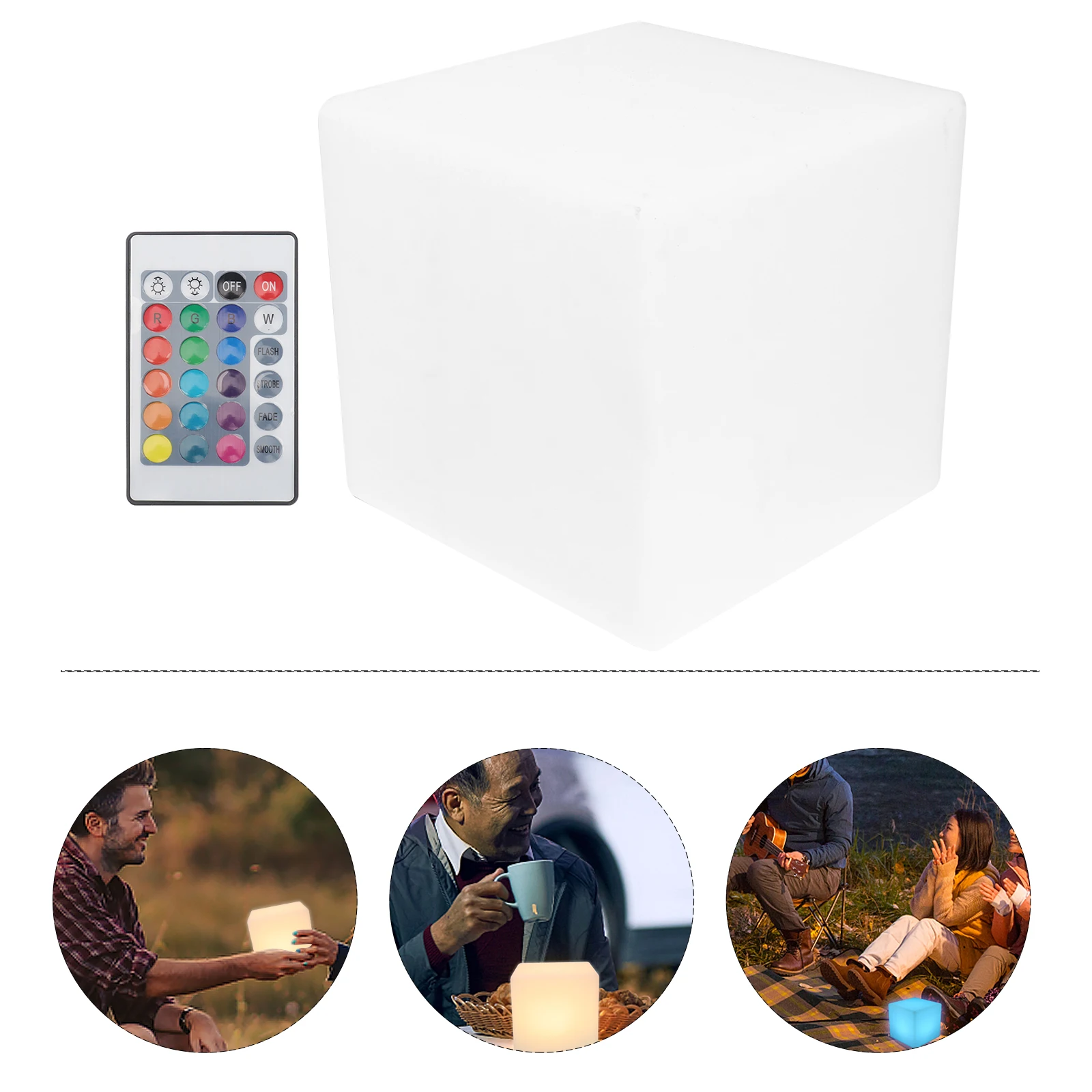 

LED Waterproof Cube Light Color Changing Outdoor Lamp Durable Pe Material Shatter-Resistant Remote Control Garden Patio Pool