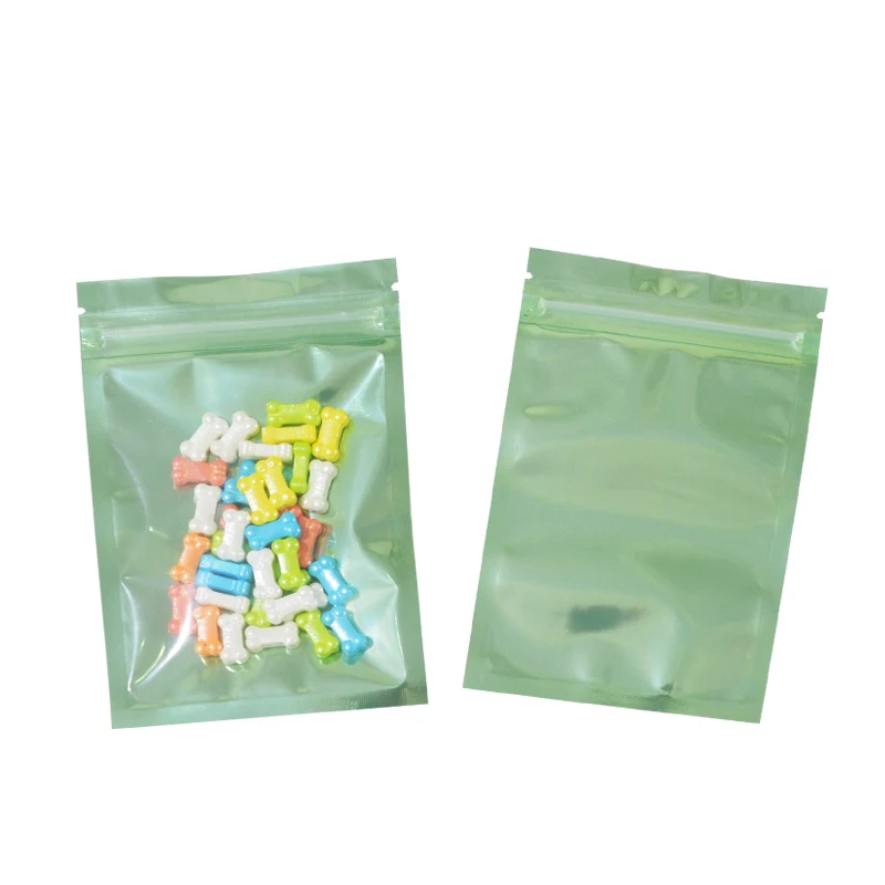 100 Pcs Colorful and Transparent Zip Lock Pouches, Food Storage Bags Moisture Proof Bags Keep Aroma Zip Lock Bags