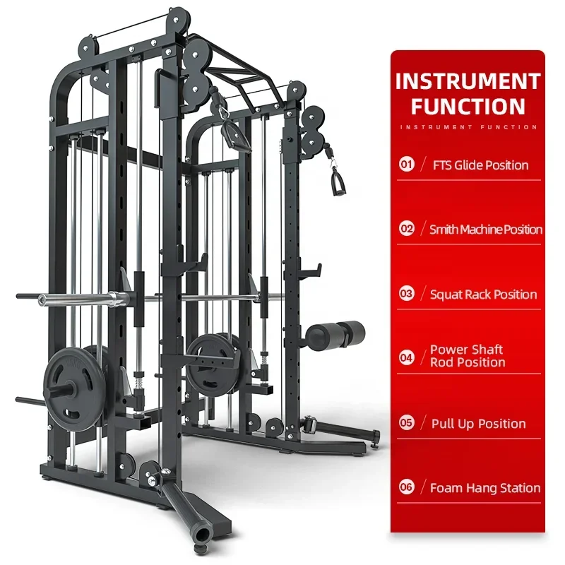 Hurtownia komercyjna siłownia maszyna do sprzętu fitness wielofunkcyjny trener maszyna Smith swobodny stojak do przysiadów