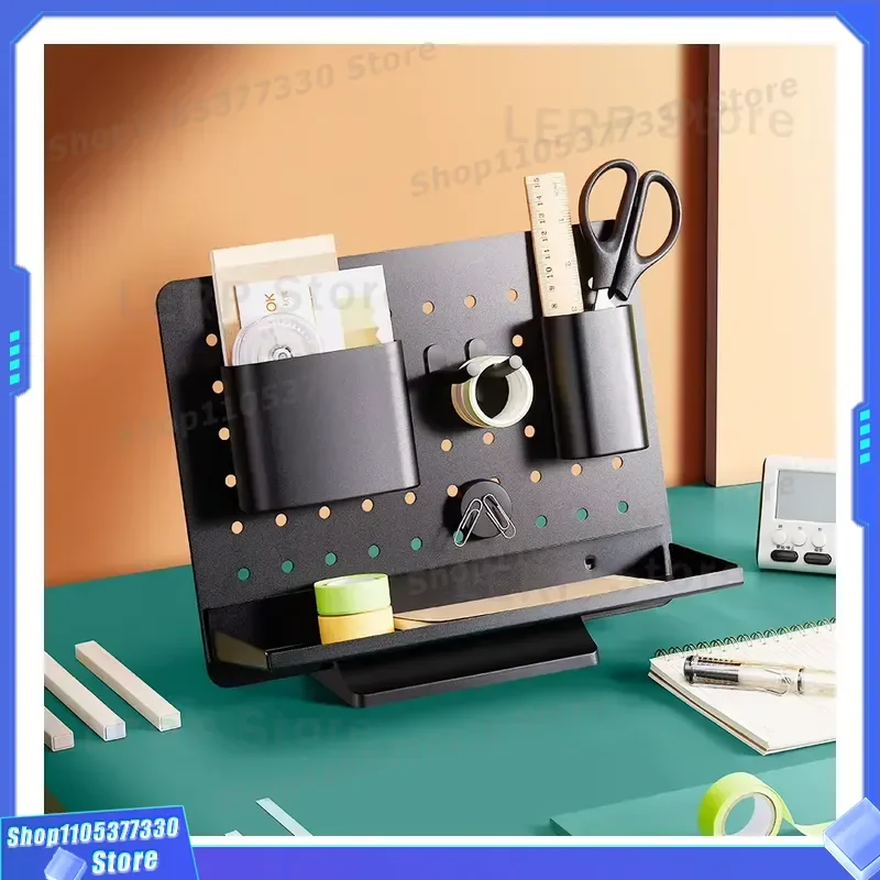 Black Metal Desk Organizer Pen Holder Storage Box for Hyundai 2021 Alloy Office Supplies Accessories Desktop Tidy Container