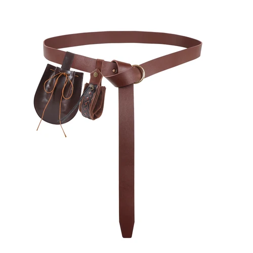 Imagen 2 del producto Cinturón Medieval de cuero PU para hombre y mujer, conjunto de armadura de cinturón vikingo Retro en relieve, pretina de caballero renacentista, accesorios de Cosplay de pirata