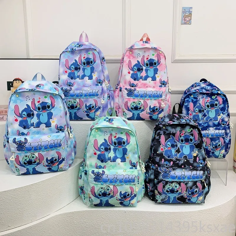 Disney Stitch Backpack for Kids Boys Girls School Students Nylon Large Capacity Cartoon Cute Daypack Travel