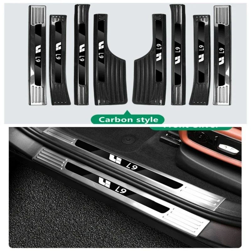 

For LiXiang L7 L8 L9 2021- 23Car Styling Door Sill Strip Stainless Steel Scuff Plate Peda Pedal Cover Stickers Auto Accessories