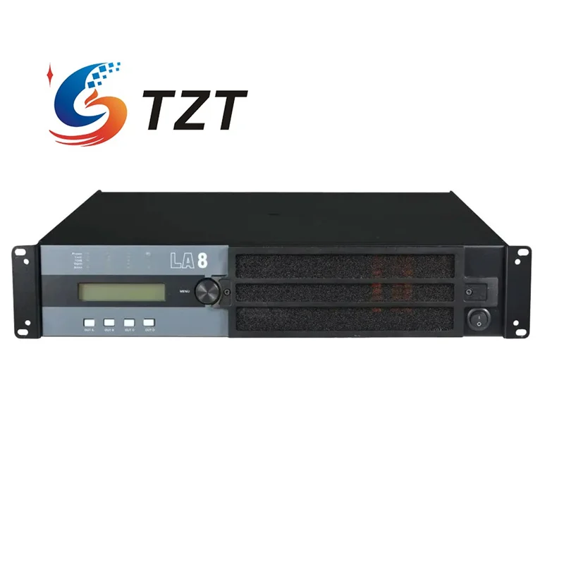Tzt la8 dsp amplificador de potência digital profissional 4 canais 4x1350w 8ohms amplificador subwoofer estéreo