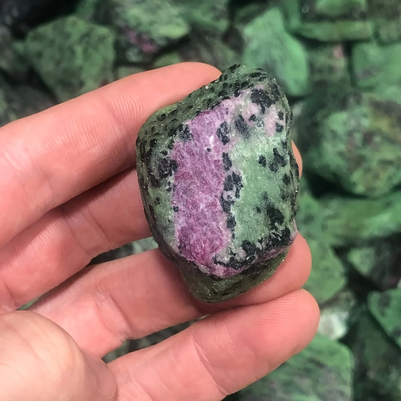 Genuine Ruby Zoisite Stone Ornament  Unique Natural Beauty for Tumbling Aromatherapy Polishing Wire Wrapping A Dazzling Decor