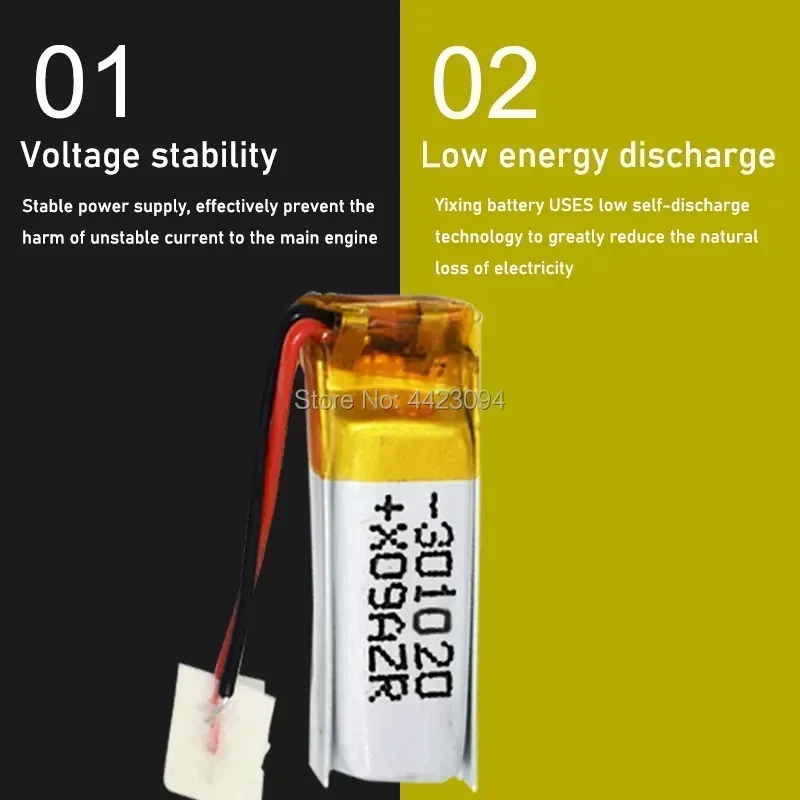 3.7v 60mAh lithium polymer battery 301020 li-polymer Rechargeable battery 301020 For bluetooth earphone toy recording pen MP5