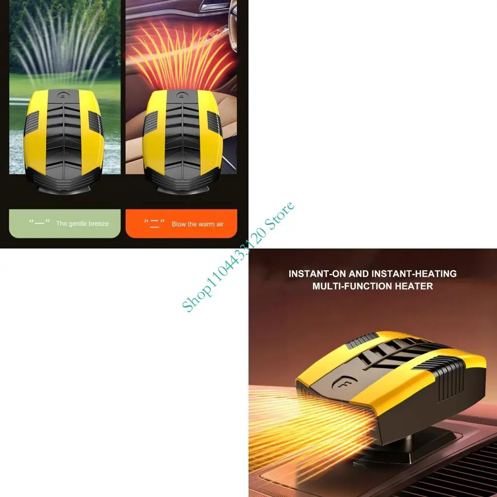 0XXD Car Defroster Demister Electric Heater Fan Adhesive Windshield Defogger