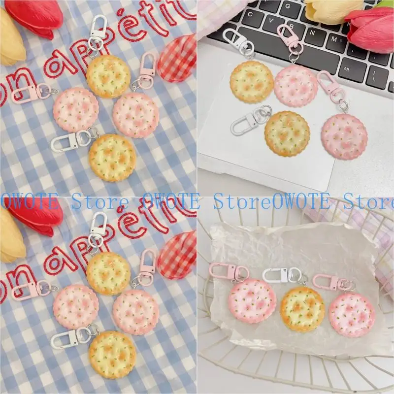 

A52E Miniature Biscuit Keychain Vibrant Colors Fashionable Decors For Everyday Use