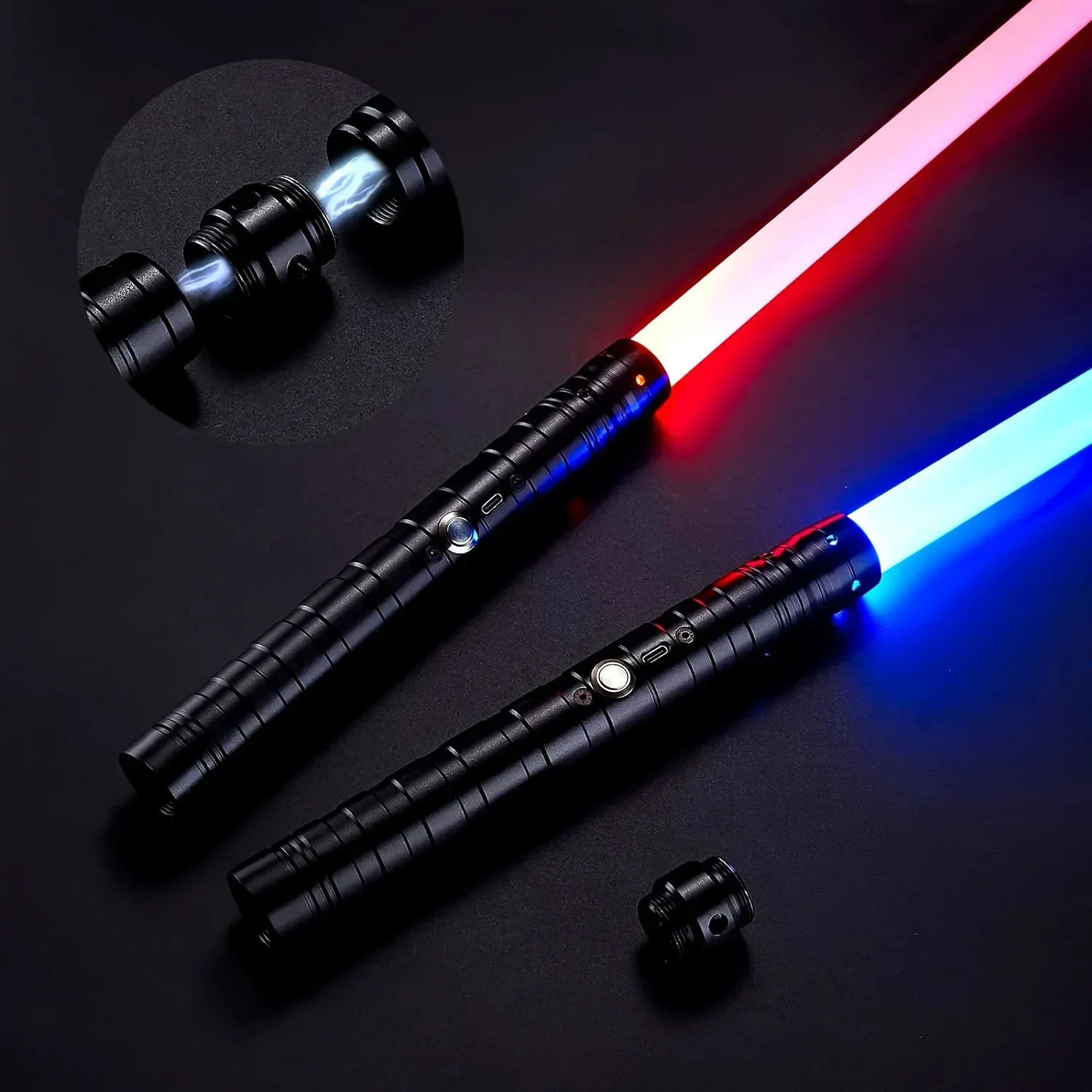 Sable de luz de Metal, espada láser, juguetes, sable de luz RGB, 7 cambios de Color, fuentes de sonido para niños, fuerza FX FOC Blaster, juguetes, espada láser Jedi, regalo