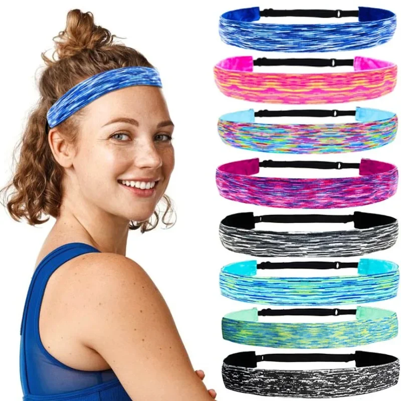 Sports Headband Stretch Elastic Gym Fitness Running Yoga Hair Bands Adjustable Non-slip Tennis Headwrap Outdoor Sports Sweatband