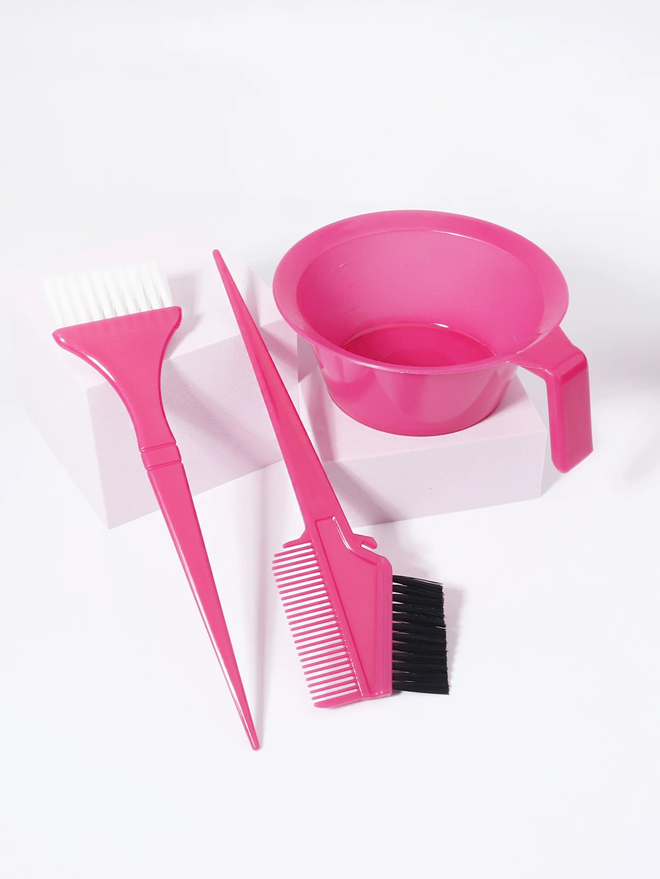 مجموعة صبغ الشعر مكونة من 3 قطع، فرشاة صبغ الشعر الاحترافية، وعاء صبغ الشعر، مناسب لصالونات الشعر، خاص للشعر المستعار الحقيقي