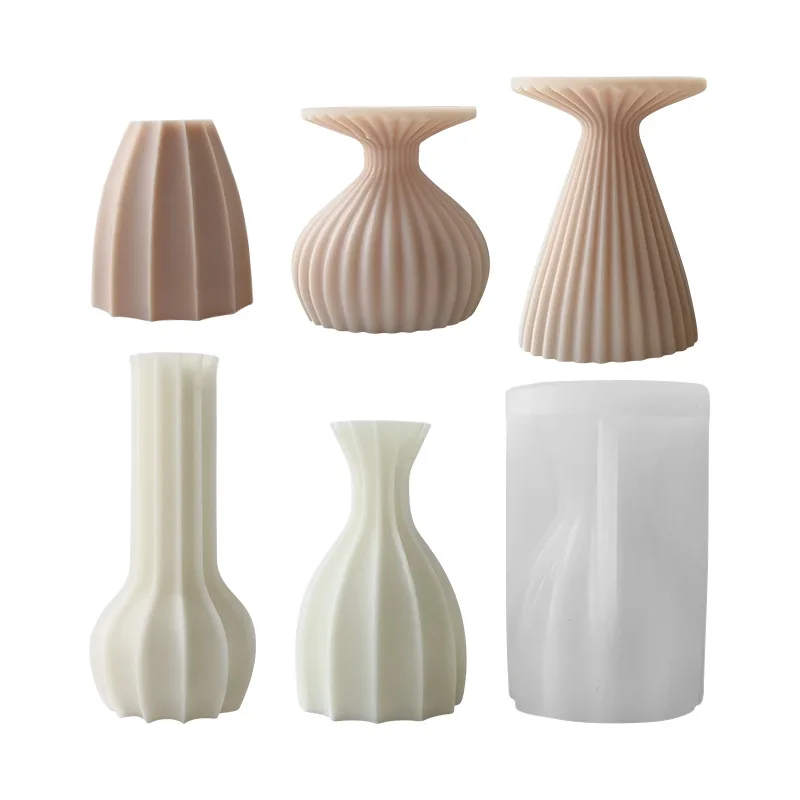 3D Candlestick Plaster Cement Silicone Molds Candle holder  Handmade Gypsum Craft Mould DIY Home Decoration