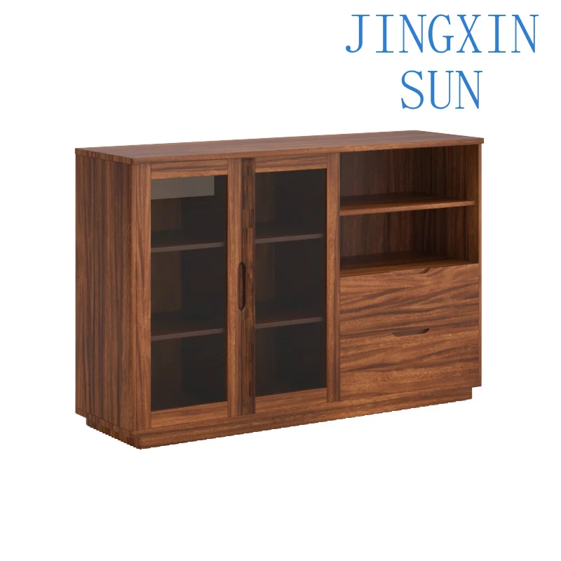 Simple and Modern Style, Sturdy Walnut Wood Texture, Tableware and Beverage Storage, Sideboard for Home Dining Scene