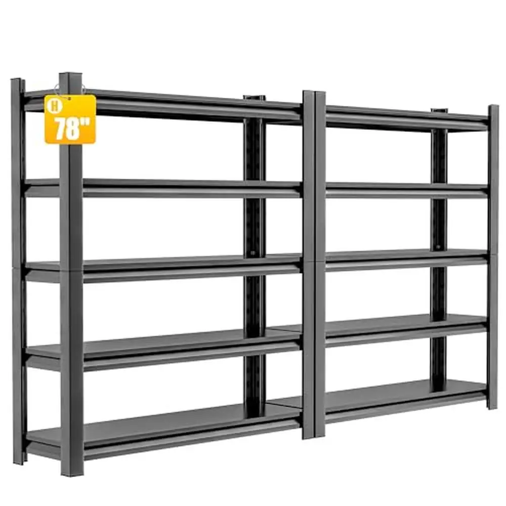 

Metal Garage Shelving Unit 78" H Adjustable 5 Tier Industrial Storage Shelves Heavy Duty Thickened Metal Shelving Units Space