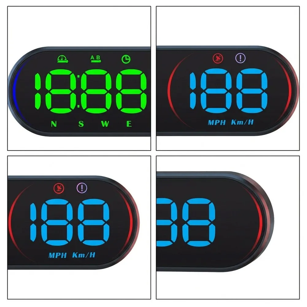 Vehicle Speed Display System Head-up Display Head Up Display Black Car HUD Display Overspeed Alarm KM And MP Switch