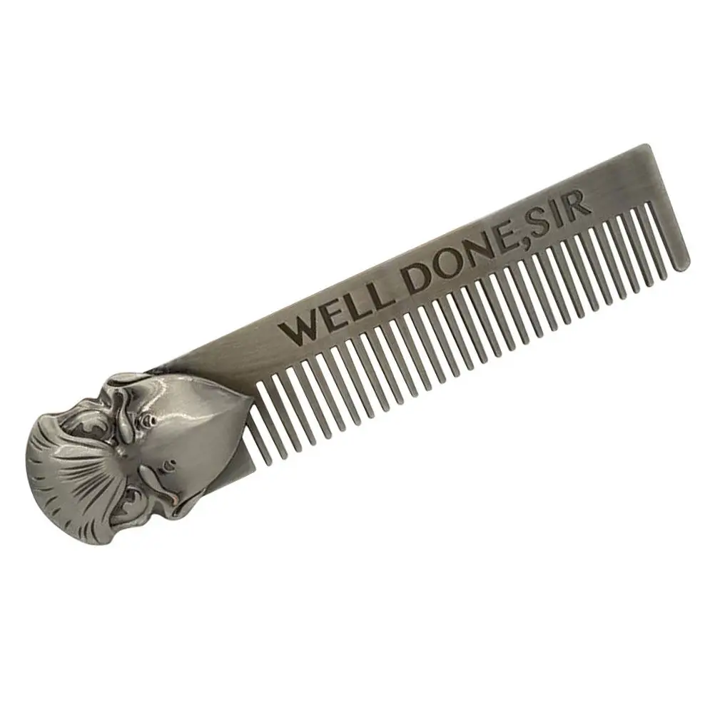 Professional Stainless Steel Fine Tooth Hair Comb for Men Scalp Health Dandruff Control Psoriasis Treatment Compact Styling