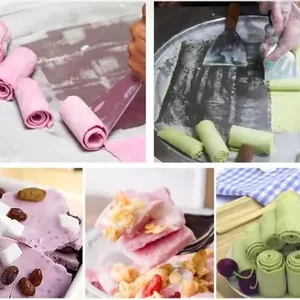 2024 آلة درفلة الآيس كريم التجارية ذات الطراز الساخن المقلية وعاء مزدوج رقائق الفاكهة التايلاندية آلة درفلة الآيس كريم الزبادي أعلى 10 مبيعات لآلة الآيس كريم التايلاندية - رقم 6