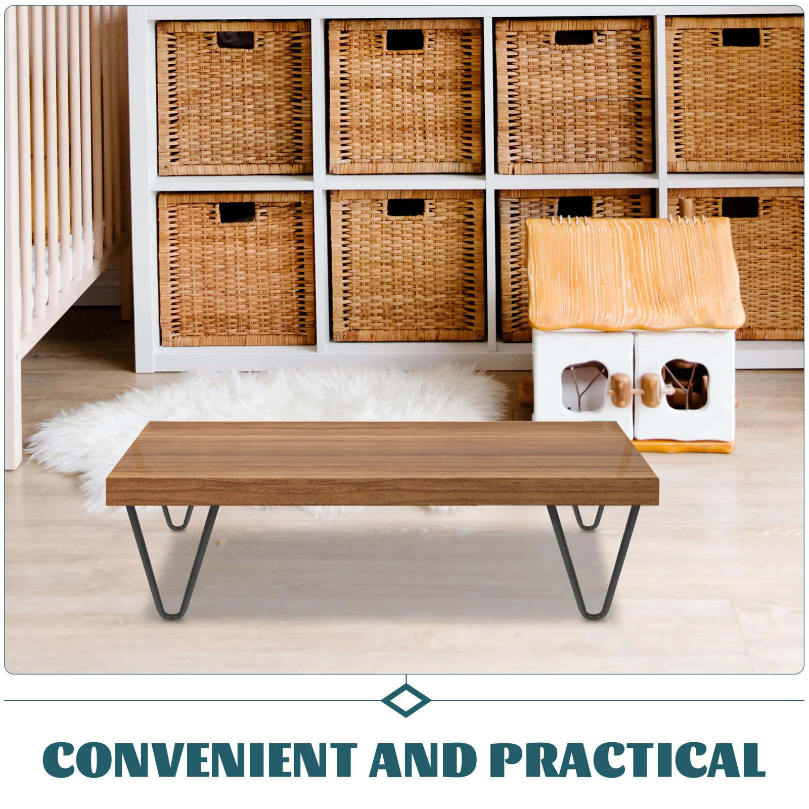 4 buah kaki kabinet meja makan DIY pengganti kursi kaki furnitur logam hitam untuk