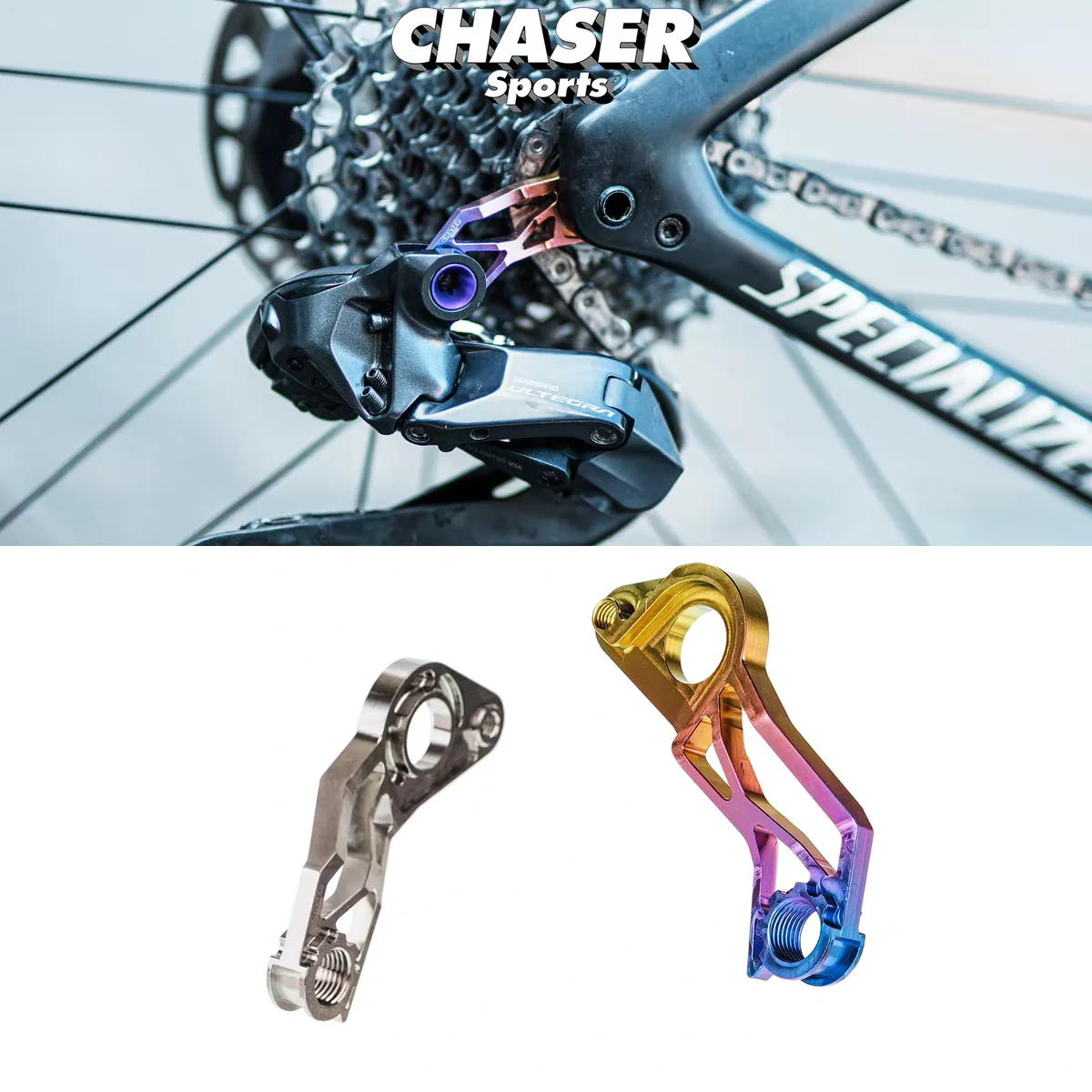 

Chaser Road Bike Rear Derailleur Tail Hook Ultra-Lightweight Titanium Alloy Direct-Mount Tail Hook For SPECIALIZED For SL8/SL7