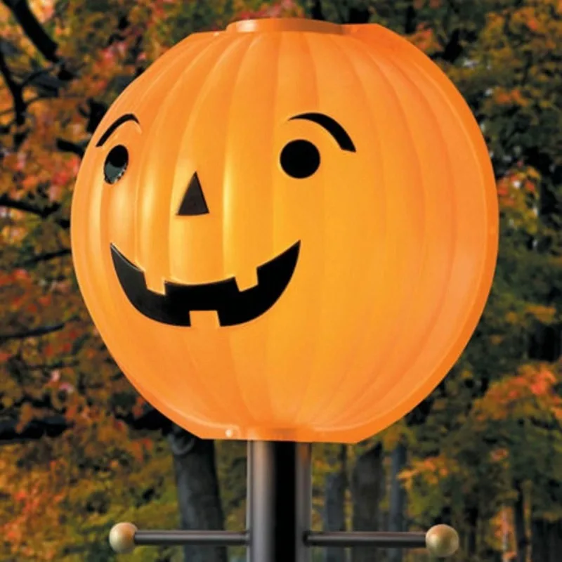 

Pumpkin Jack O Lantern Lamp Shade Cover for Outdoor Post Fall Harvest Thanksgiving Decoration