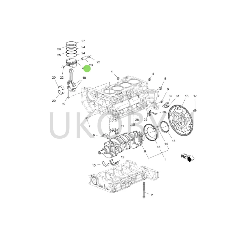 Pistão do motor híbrido, 12600456, Adequado para Bu ic k Regal 2.0/06-09 Bu ic k LaCrosse 2.4