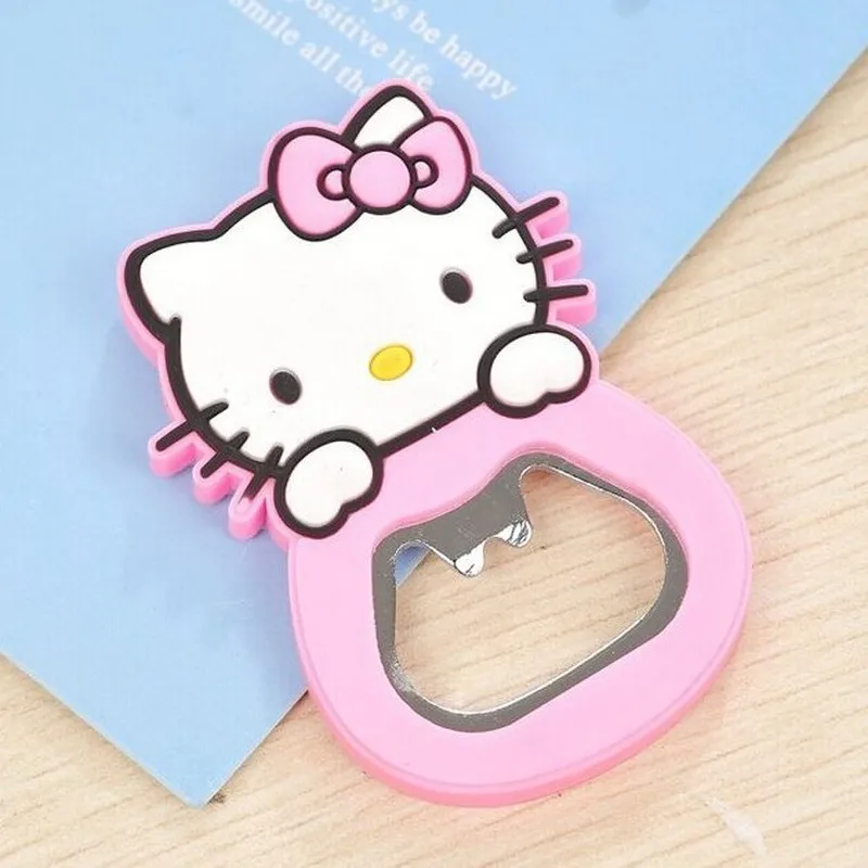 Hello Kitty Silicone Bottle Opener Magnetic Fridge Magnet Cute Beer Bottle Cap Opener Refrigerator Kitchen Decoration view 3