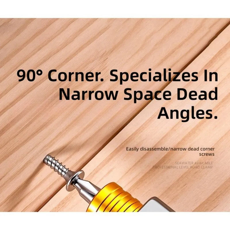 ABVS High Torque Non-Slip Corner Tool 90° Right Angle Drill Adapter Universal Hex Shank Screwdriver Bit Holder For Electric