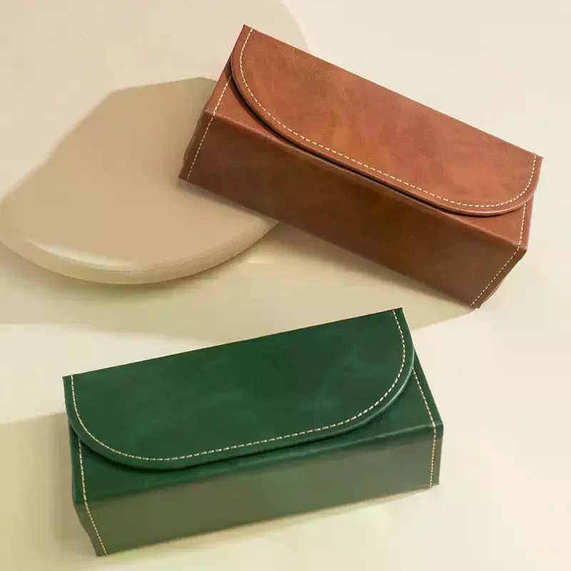 Premium PU Large Capacity Men's Eyeglass Case Shockproof Portable Glasses Storage Box Eyeglass Box For Gift