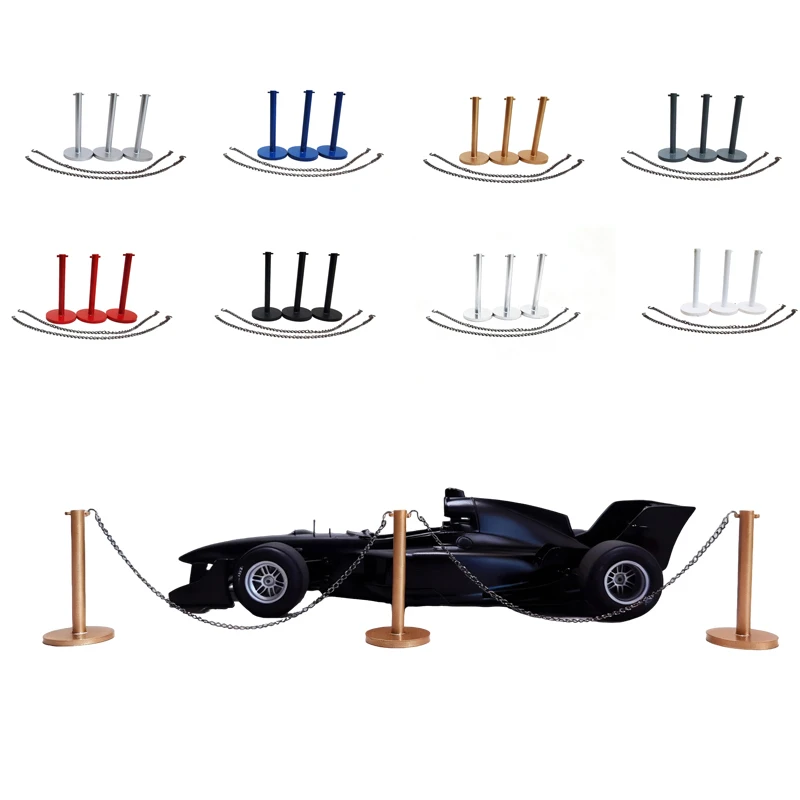 1Set 1/18 Schaal Hek Model ABS Kolom Ijzeren Ketting Display Decoratie Tentoonstelling Gebied Scène Simulatie DIY Accessoires voor RC Auto