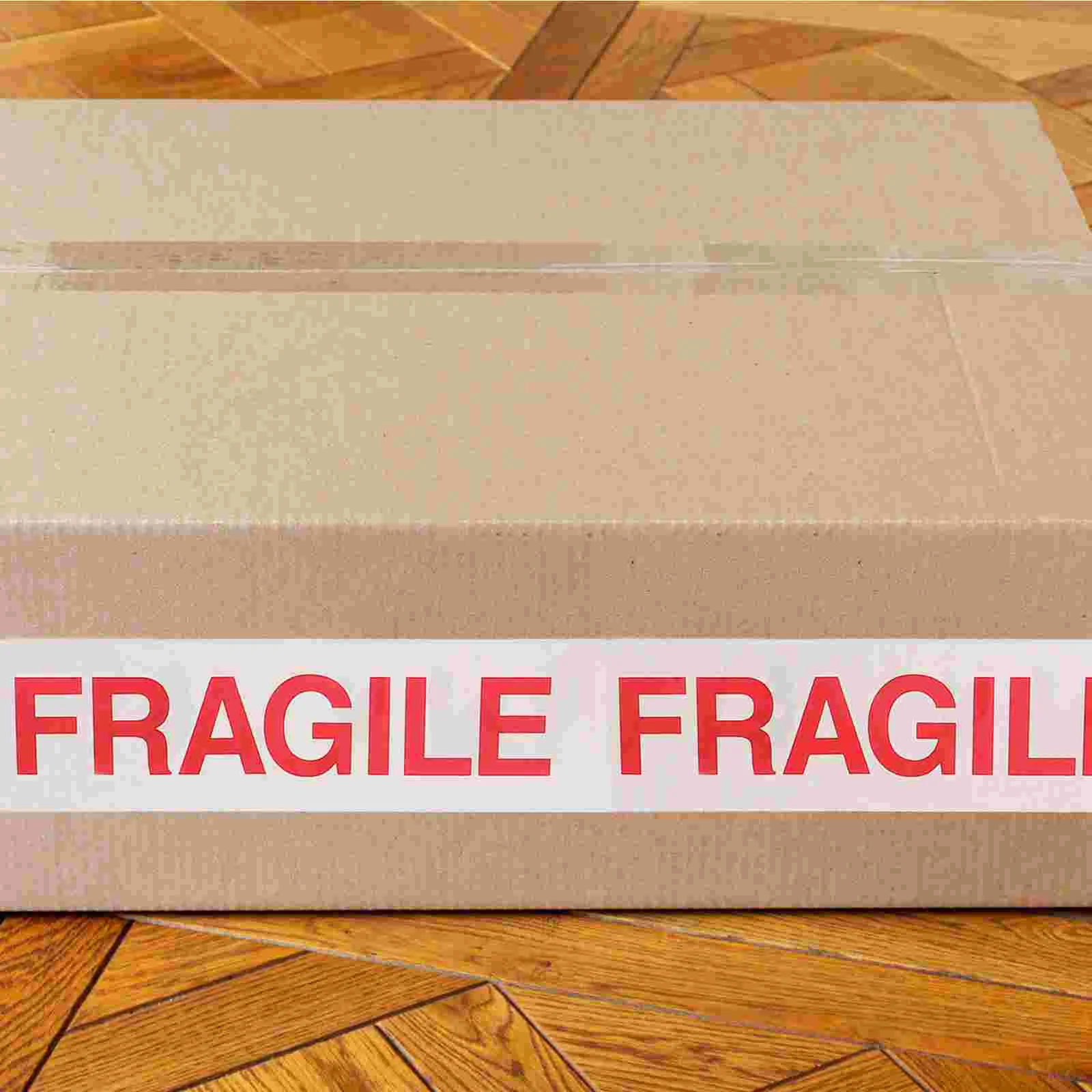 3 Rolls Fragile Warning Tape Mailing for Packages Moving Stickers Boxes Labels Glass Shipping Packing Dispenser