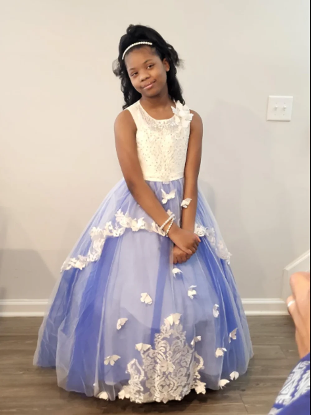 Vestido de niña de flores rosa personalizado, apliques blancos de tul con cinturón de lazo para boda, fiesta de cumpleaños, vestido de comunión