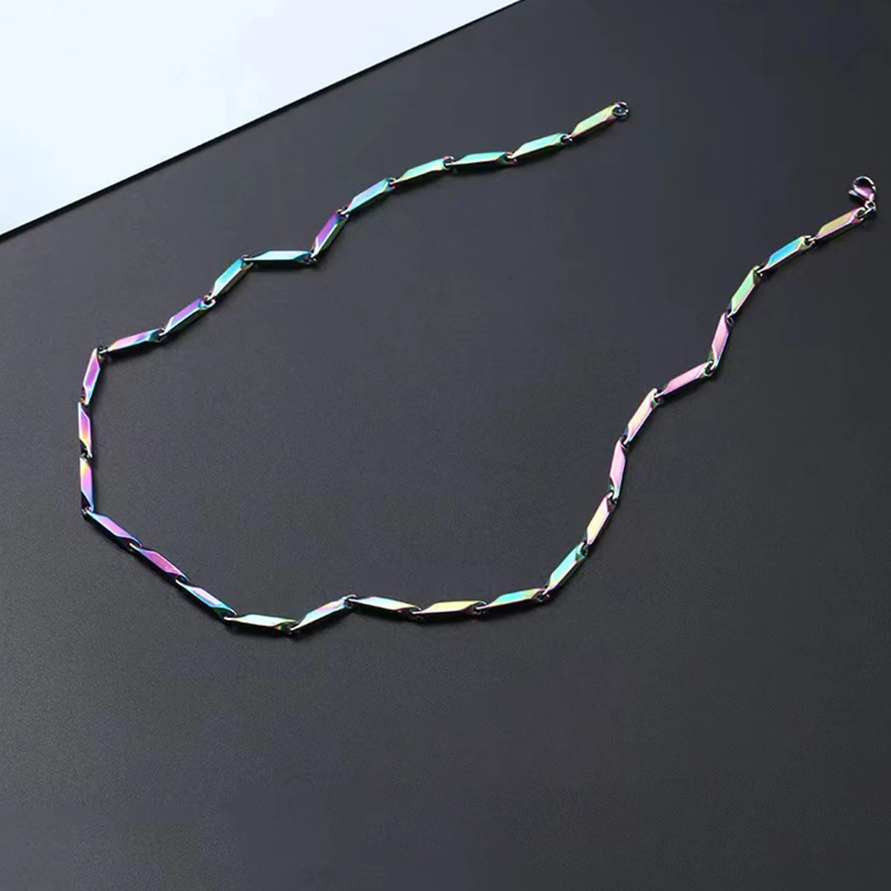 5Pcs Wholesale 316L Stainless Steel 3mm Colorful Melon Seed Chain 45/50/55/60cm Necklace Bulk DIY Jewelry Making Accessories