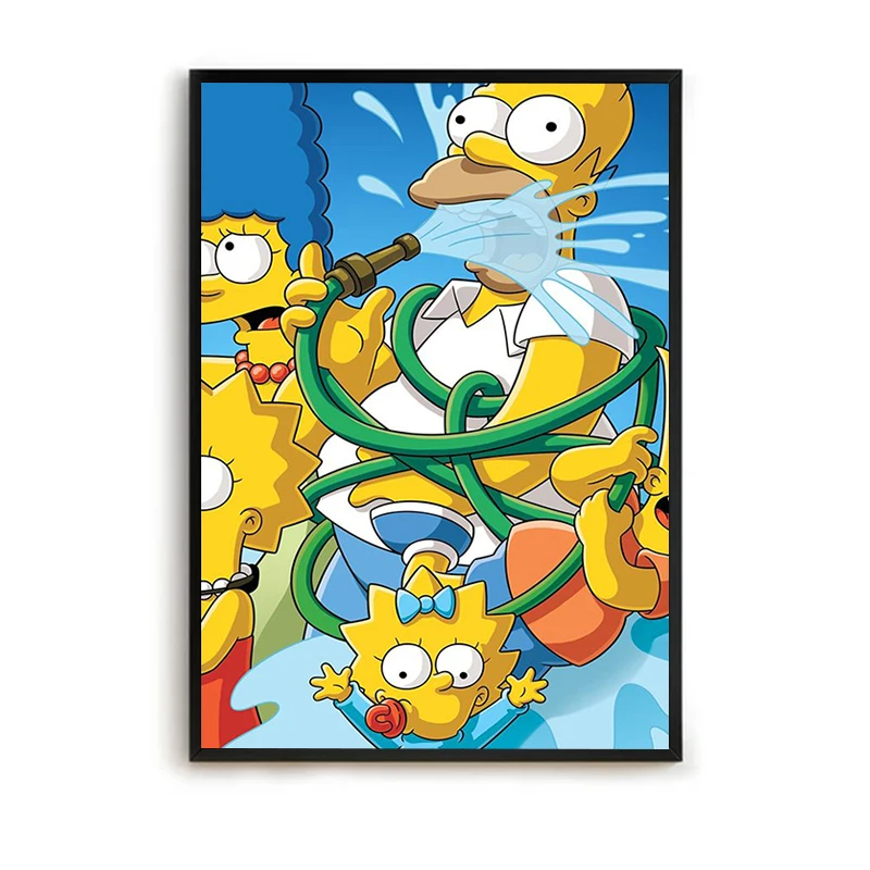 Paintings on the Wall Art Canvas Painting Room Decor The S-Simpsons Cartoon Poster Aesthetic Room Decoration Posters for Wall