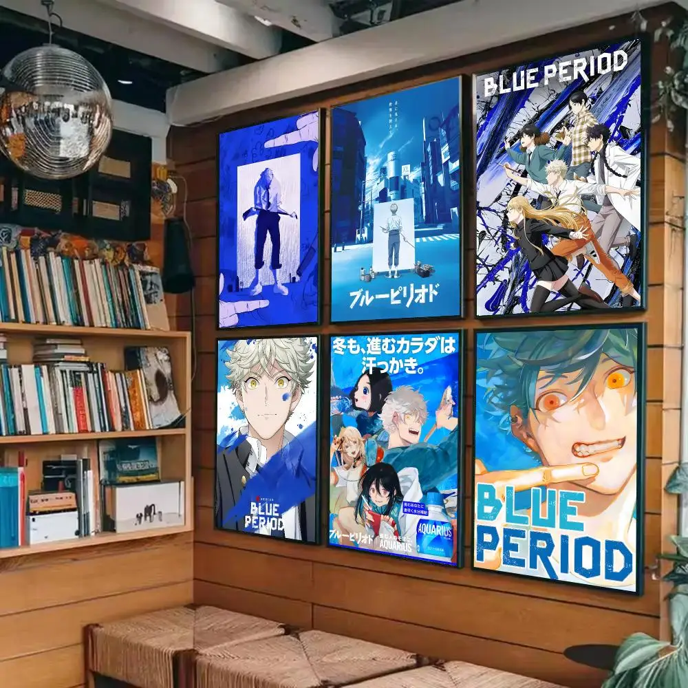 Blue Period Poster Sticky Painting Prints Wall Art Waterproof Home Living Bed Room Bar Cafe Aesthetic Decor