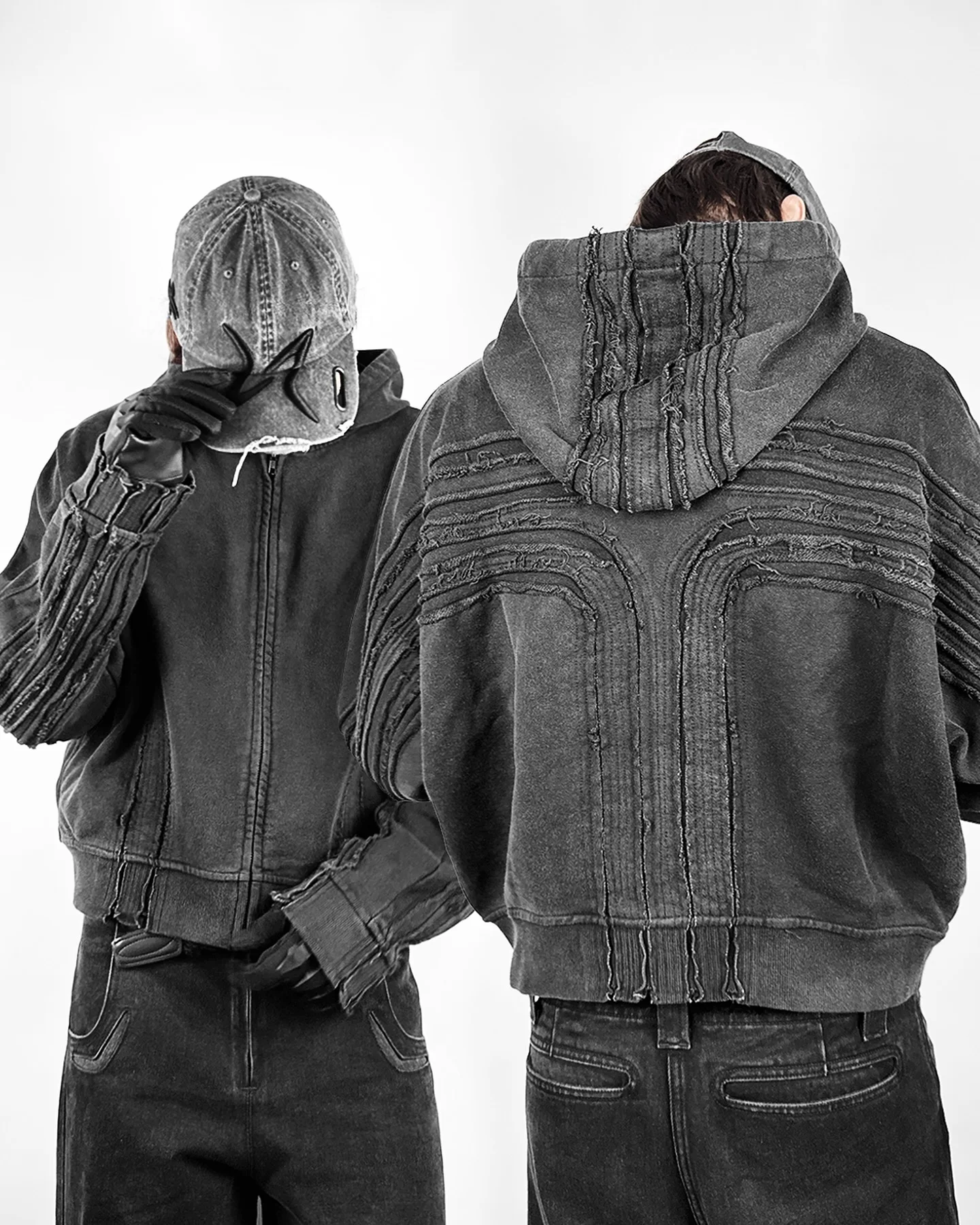 Nike Y2K Retro Cross Patchwork Trendy Hoodies for Men Gothic Fashion Street