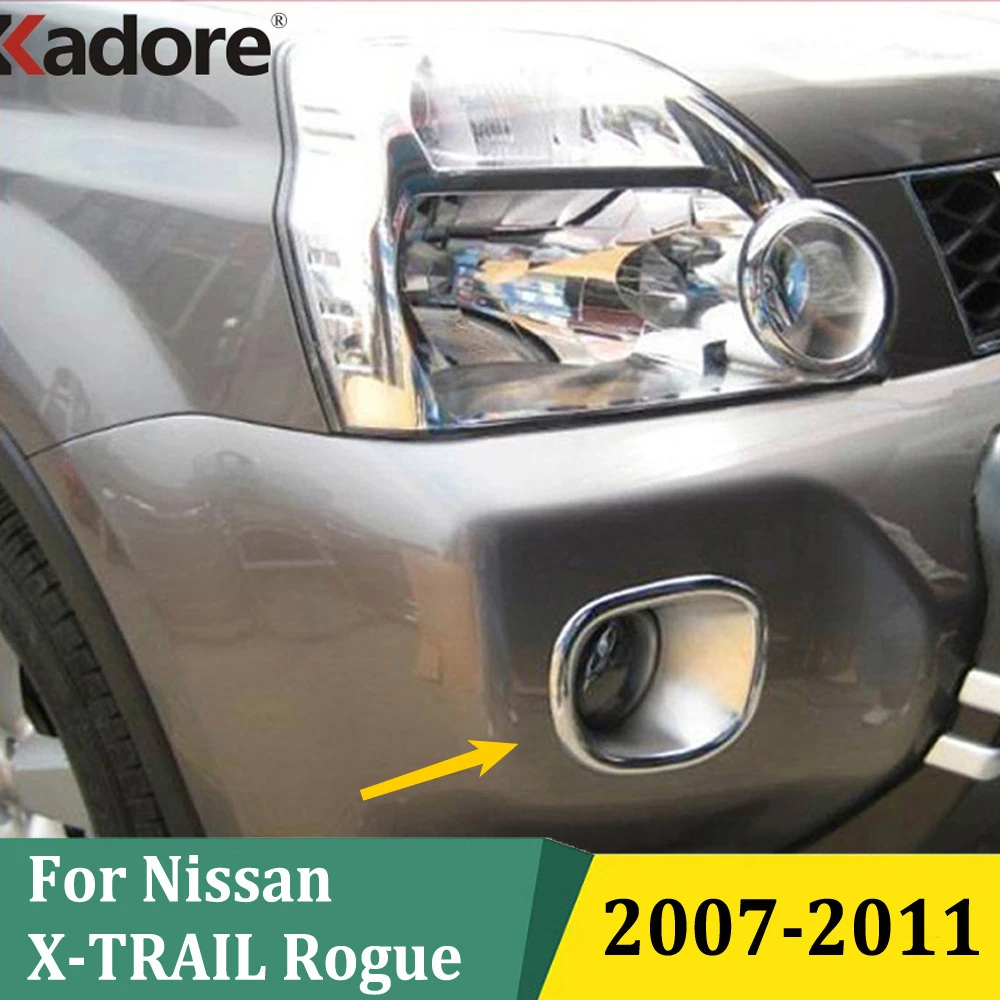 

For Nissan X-TRAIL Rogue 2007 2008 2009 2010 2011 Front Fog Light Cover Trim Head Lamp Hood Sticker Auto Accessories