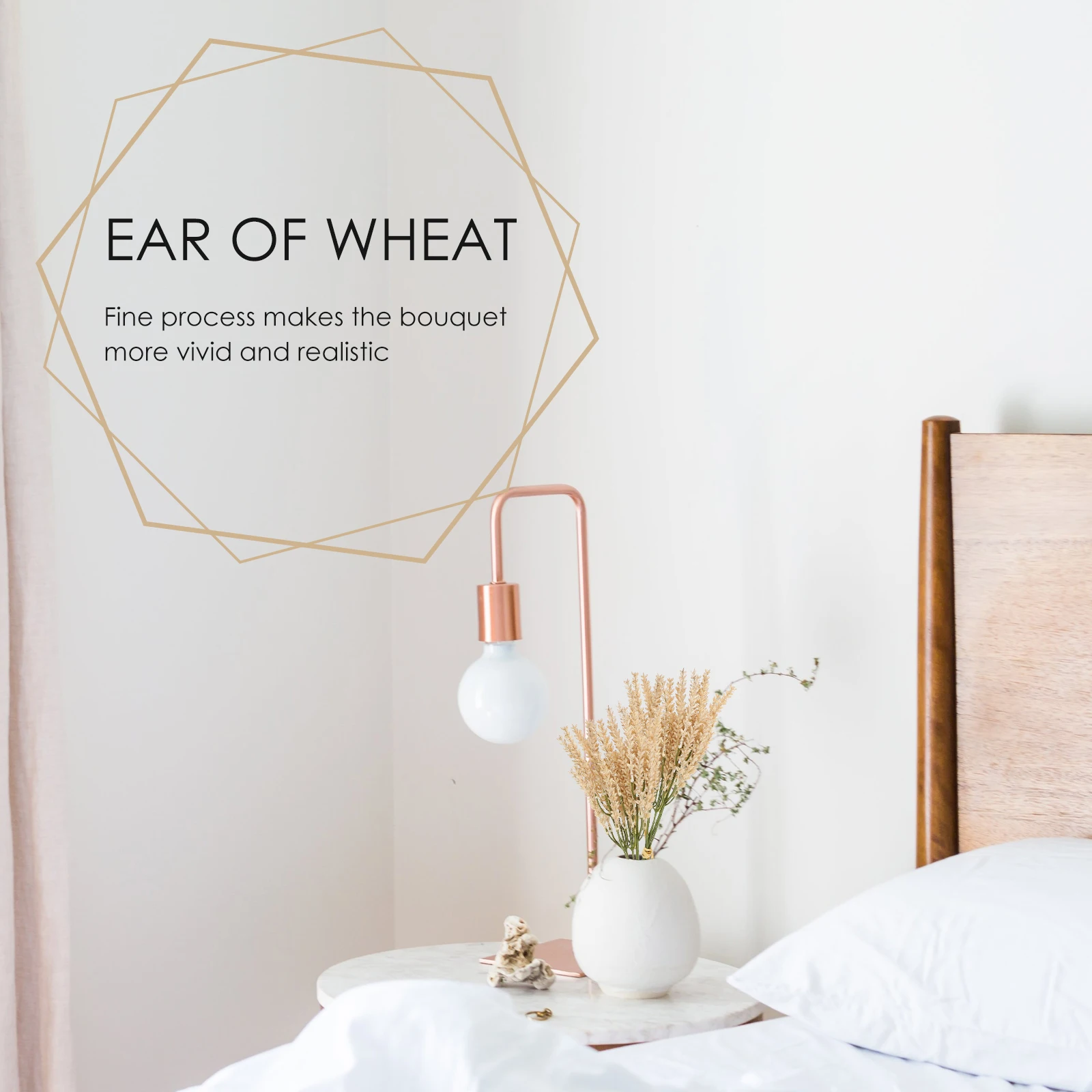 

2Pcs Fresh Wheat Stalk Plastic Flower Bouquet Lifelike Wedding Decoration Party Home Desktop Ornament Wheat Stalks