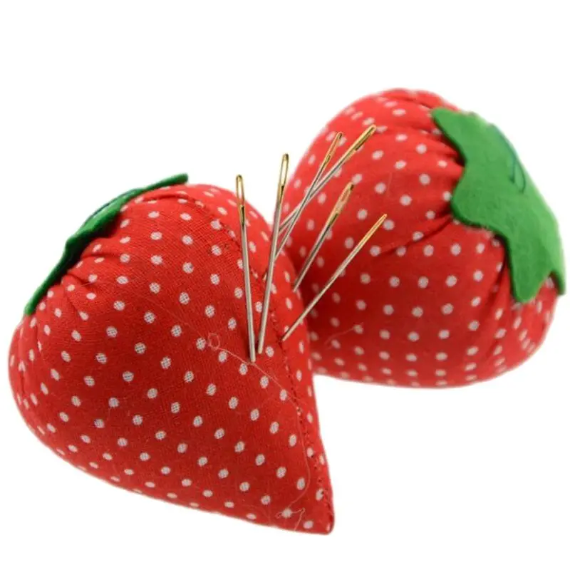 

1piece Soft Strawberry Sewing Needle Pin Cushion DIY Cross Stitch Tool Pincushions With Elastic Wrist Belt Sewing Accessories