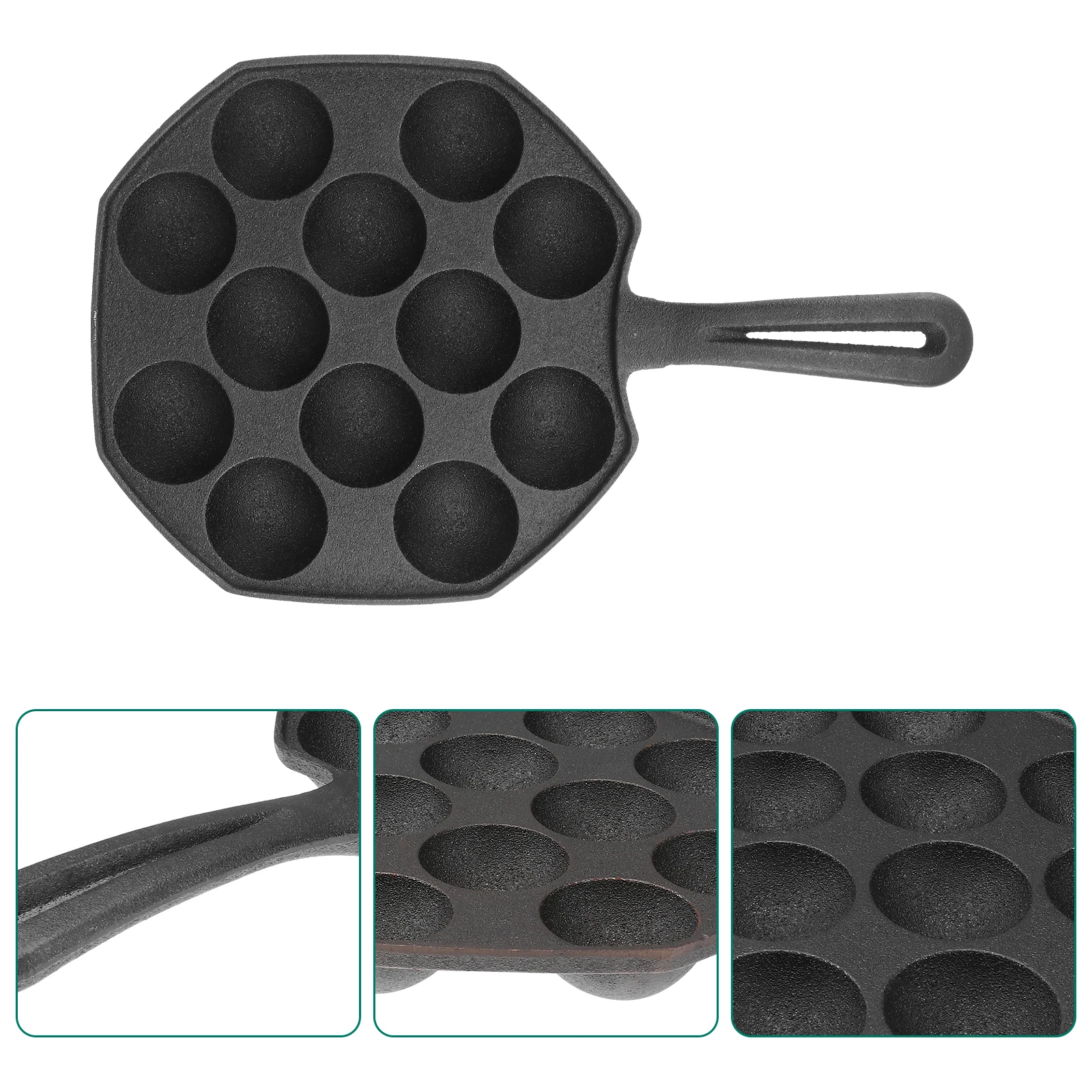 

Pan Cast Iron 12 Molds Nonstick Baking Tray Octopus Meat Maker Skillet Japanese Egg Grill Plate Pancake Maker