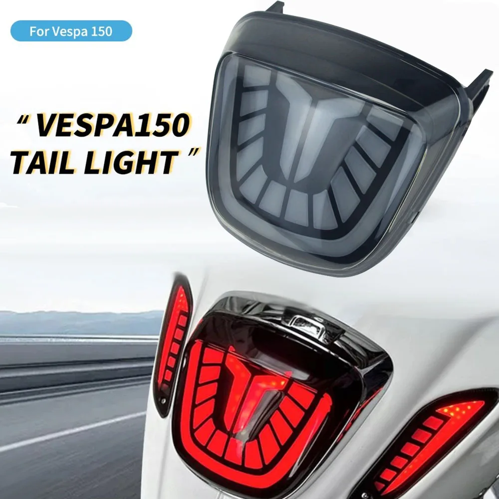 

Motorcycle LED Tail Light Moto Rear Brake Light Indicator Lamp Taillight Flowing Flasher Blinker For Vespa Sprint 150 Sprint150