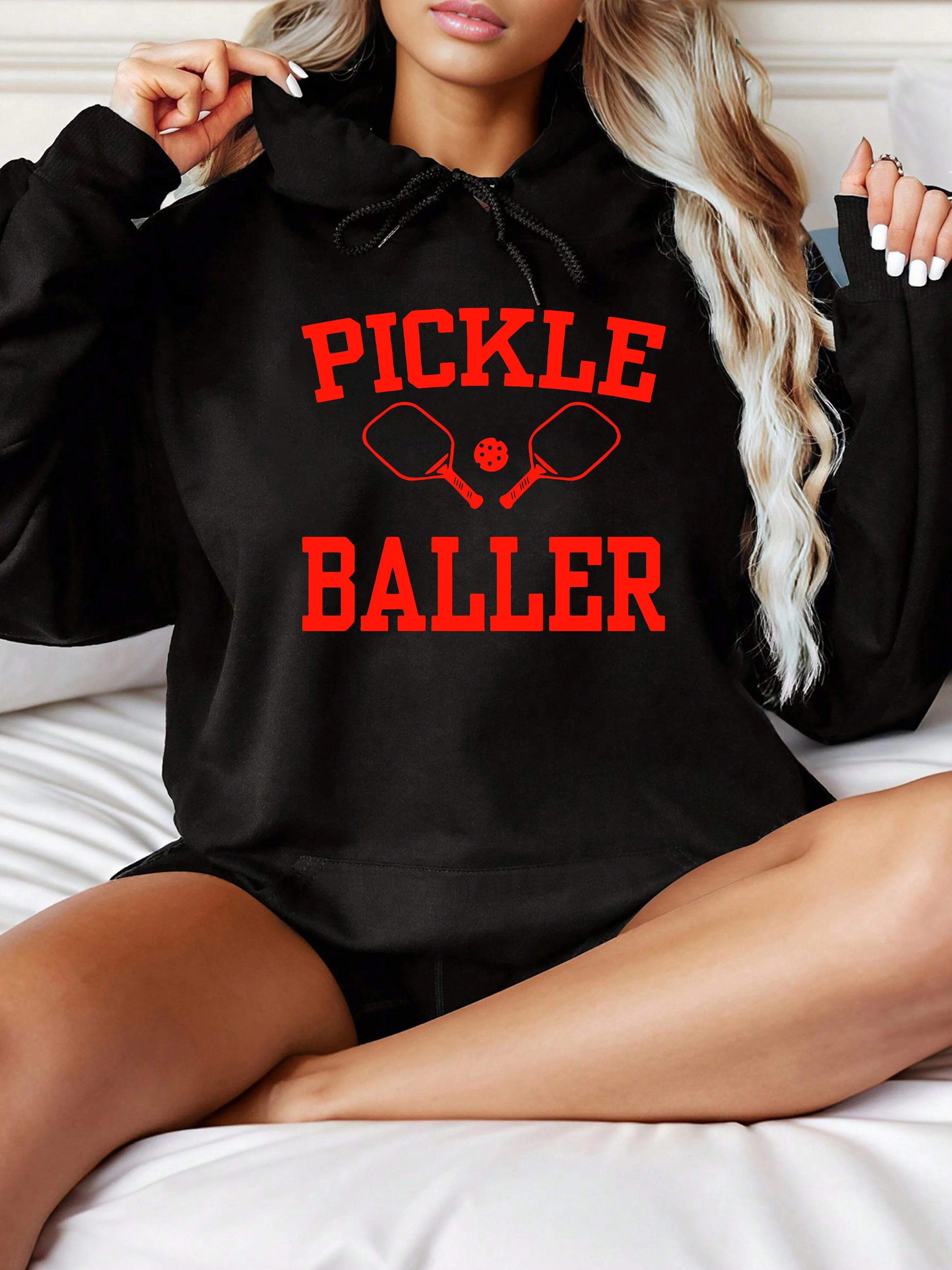 

Pickleball Graphic Printing Autumn and Winter Pure Cotton Men's and Women's Hoodies Casual Outdoor Street Sports Training Brand