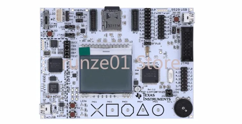 MSP-EXP430F5529 The MSP430F5529 experimental board integrates a USB ultra-low power development board