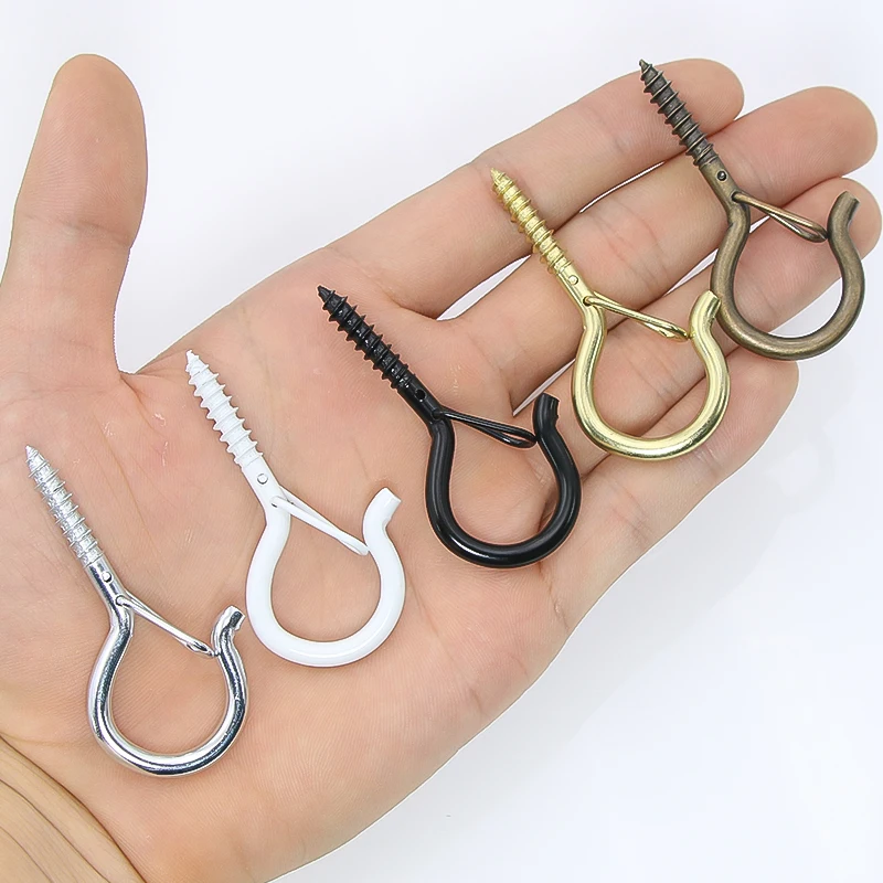 Picture 3: Q-Shaped Outdoor Hook with Safety Structure, Rotating Basket, Screw Hook, Lamp Stand, Potted Plant Buckle 5/10/20/50/100 Pcs