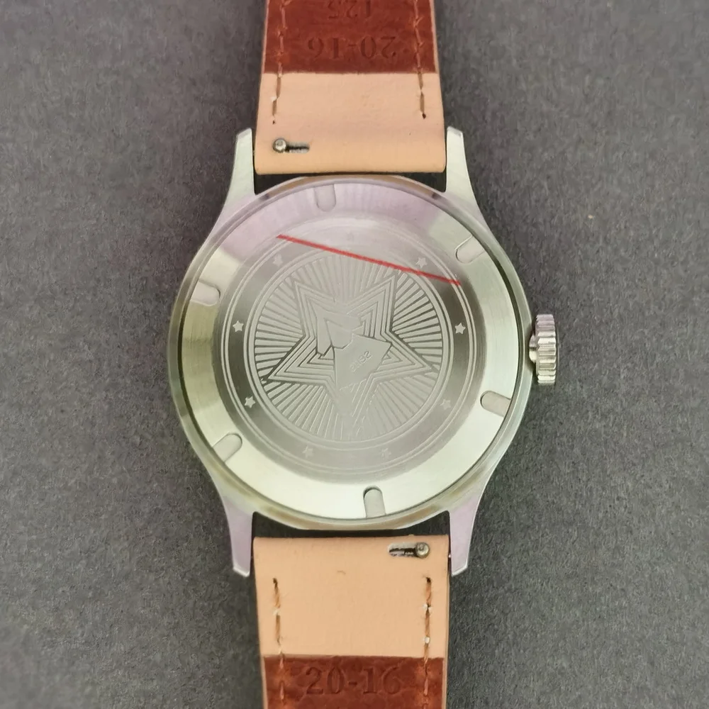 MERKUR Orologio da pilota da uomo 38MM Orologio da polso meccanico a carica manuale 50M Specchio zaffiro impermeabile M01D