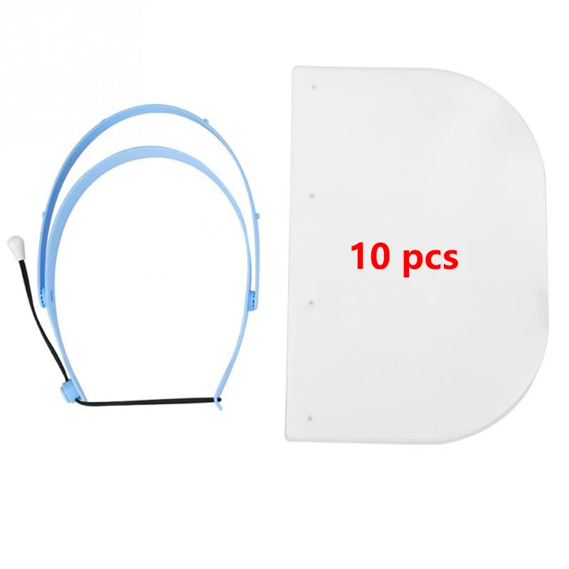 Dental Protective Face Dental Face Shield with 10pcs Detachable Face Shield Anti-Fog Dustproof Replacement Covers Dentist Tools