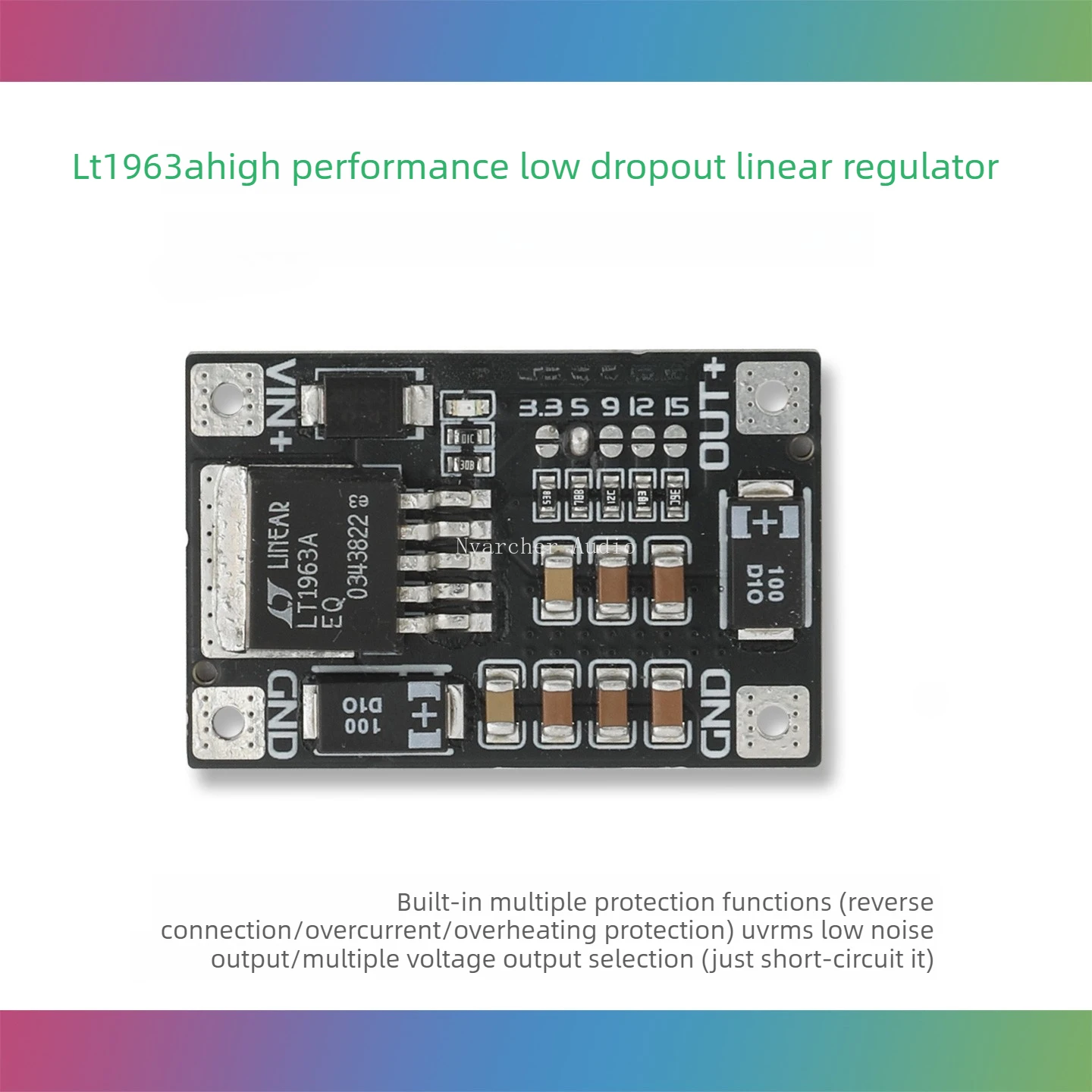 LT1963 DC linear regulated power supply board, low dropout 3.3V 5V 9V 12V 5V 1.5A output