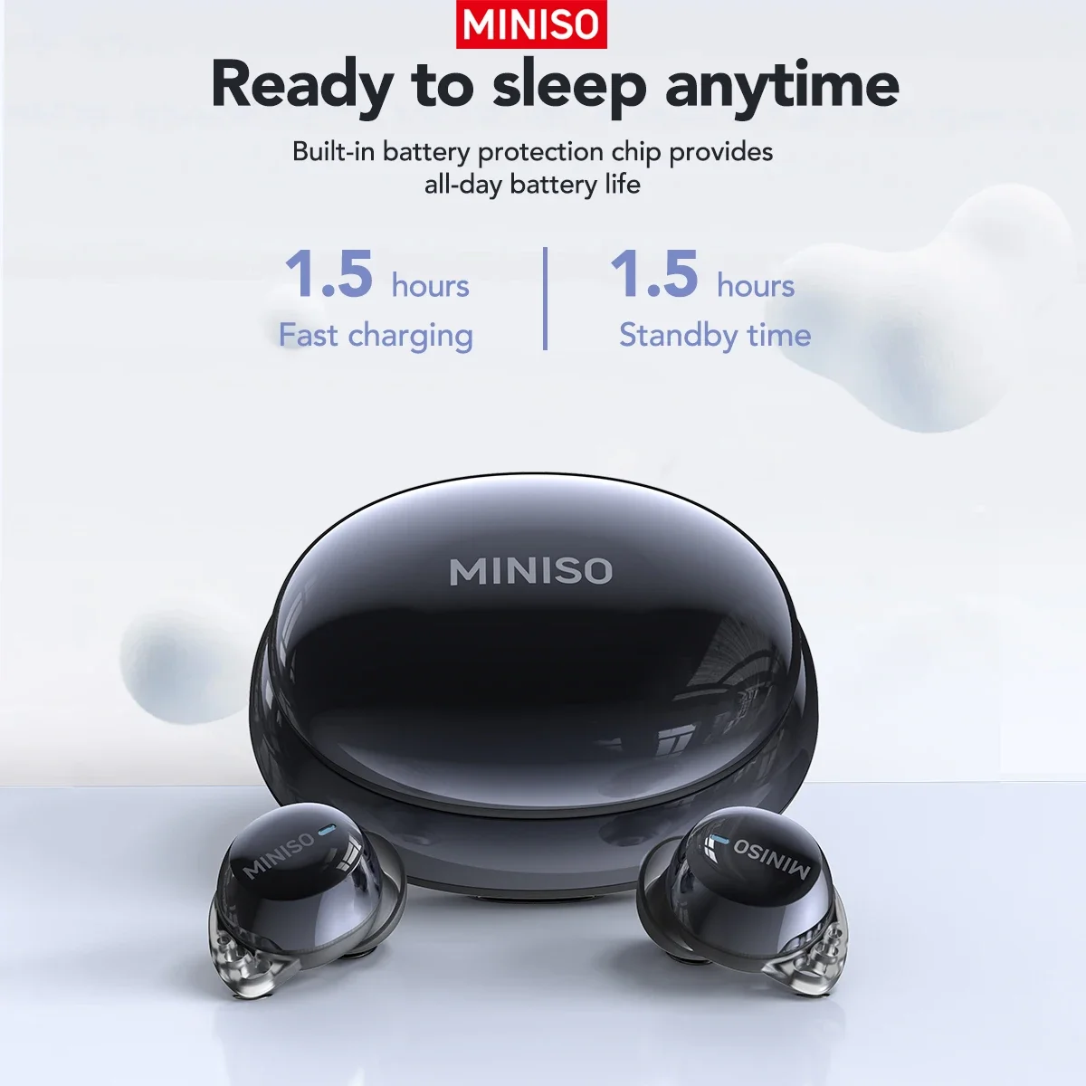 MINISO MS216 Bluetooth V6.0 auriculares Mini auriculares AI traductor auriculares inalámbricos auriculares para dormir de larga duración