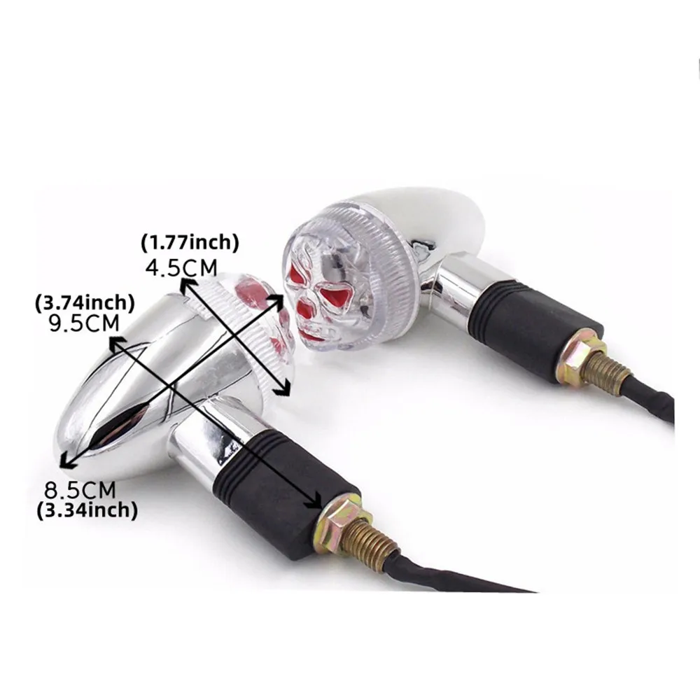 12V Motorcycle Skull Turn Signal Taillight Brake License Plate Rear Light For Harley Honda Suzuki Kawasaki